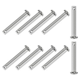 M METERXITY 10-Pack Single Hole Clevis Pins, M6 x 45mm 304 Stainless Steel Flat Head Clevis Pins for Mechanical Linkage/Trucks/Lawn Mower, Link Hinge Pin Reusable