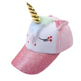 D.O.T Girls Unicorn Baseball Cap Kids Cute Adjustable Snapback Summer Sport Trucket Hat for Ages 2-8 Years (Unicorn 2)