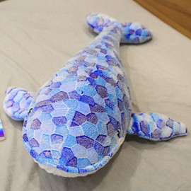 OUKEYI Humpback Whale Kids Plush Toy Pillow,Large Blue Whale Stuffed Animals Toy Sea Life Plushie Plushie Fish Gifts (70cm/27.6in)