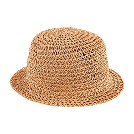 Mud Pie Women Woven Bucket Hat, Tan, One Size