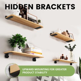 TINIFO Shelf Bracket, Shelf Bracket, 4 Pieces - Heavy Duty Shelf Brackets 10 cm, Metal 90° Right Angle Shelf Bracket for Wall Mounting, Load Capacity 75 kg, Black