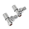 Ultraheat Round Angled Manual Radiator Valve + Lockshield Set 15mm