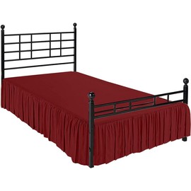 Ruffled Bed Skirt with Split Corners,Full Dust Ruffle 18 inch Drop, 100% Microfiber Bedskirt with Platform Three Sided Coverage Ruffled Gathering Bed Skirts for Full Beds,Ivory