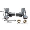 Modern Chrome Angled Towel Radiator Valves 10mm Central Heating Taps