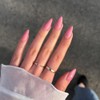 KQueenest Glossy Dark Pink Press on Nails Medium Almond Stiletto
