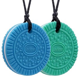 Collares masticables para niños sensoriales, paquete de 2 collares de silicona para morder, collares sensoriales para niños con problemas de masticación, autismo, TDAH, SPD, colgante oral motor para