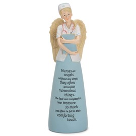 Dicksons Nurses are Angels Without Wings Blue 6 Inch Resin Tabletop Angel Figurine