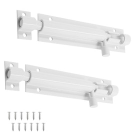 Bivethoi 2 PCS 4 Inch Barrel Bolt Latch White Door Latch Hardware, Small Slide Latch Lock Heavy Duty Security Bolt, Aluminum Alloy Gate Slide Lock Latch Mini Warehouse Garage Door Latch (1.3mm Thick)