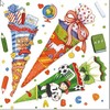 20 Napkins School Cones and Gifts as Table Decoration for Back to School or for First Day of School 33 x 33 cm
