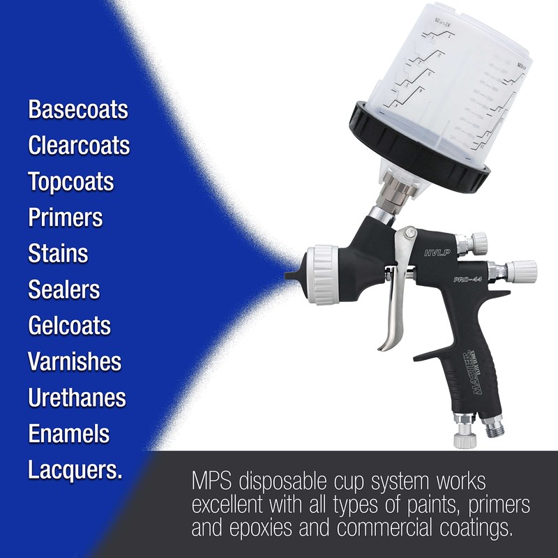 Master Paint System MPS Disposable Paint Spray Gun Cup Liners