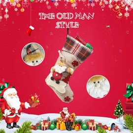 18" Classic Christmas Stockings, Big Size Christmas Stocking Snowman with for Party Decoration and Party Accessory(1 Pack-Santa Claus)