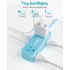 Blue Small Extension Cord 4 AC Outlets 3 USB Ports