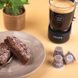 CUP VERDE 80 Lungo Coffee Capsules Compatible with Nespresso*/ Fine Aromatic / Home Compostable - Premium Arabica - Gently Roasted