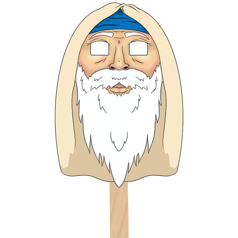 The Dreidel Company Passover Character Masks, Laminated Pesach Stick Puppets