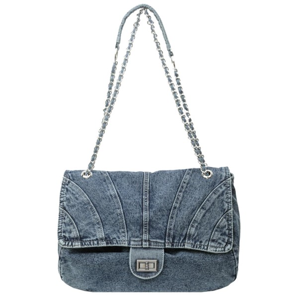 Farcauo Denim Shoulder Bag Trendy Jeans Handbags Denim Handbag with