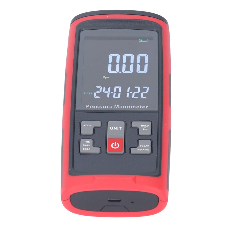 Digital Manometer Pressure Differential Pressure Gauge Air Pressure Tester with