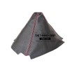 GEAR GAITER BLACK LEATHER WITH RED STITCHING