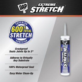 DAP Extreme Stretch Acrylic Urethane Premium Elastomeric Sealant, Clear, 10.1 Oz (7079818716)