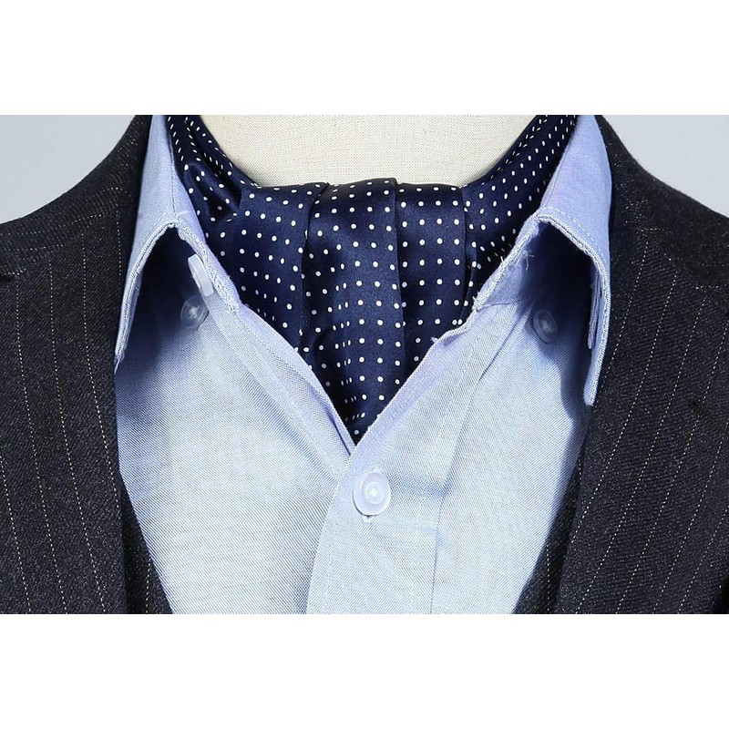 HISDERN Ascot - Corbata para hombre, diseño floral, cachemira, lunares,