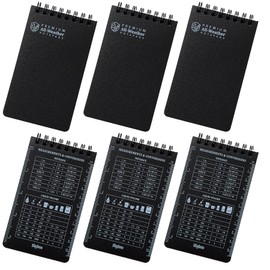 Playbees Waterproof Pocket Notebook 6Pack Black Small Top Spiral Notebook All Weather 3x5 Notepads w/Lined Pages Little Mini Memo Steno Note Pads Write in The Rain Notebook Field Notebook for Outdoor