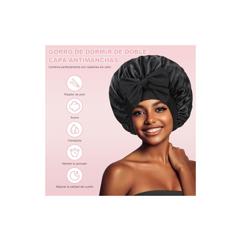 Rizos sin Calor，Rizadores de Cabello Sin Calor 5Piezas，Gorra De Seda