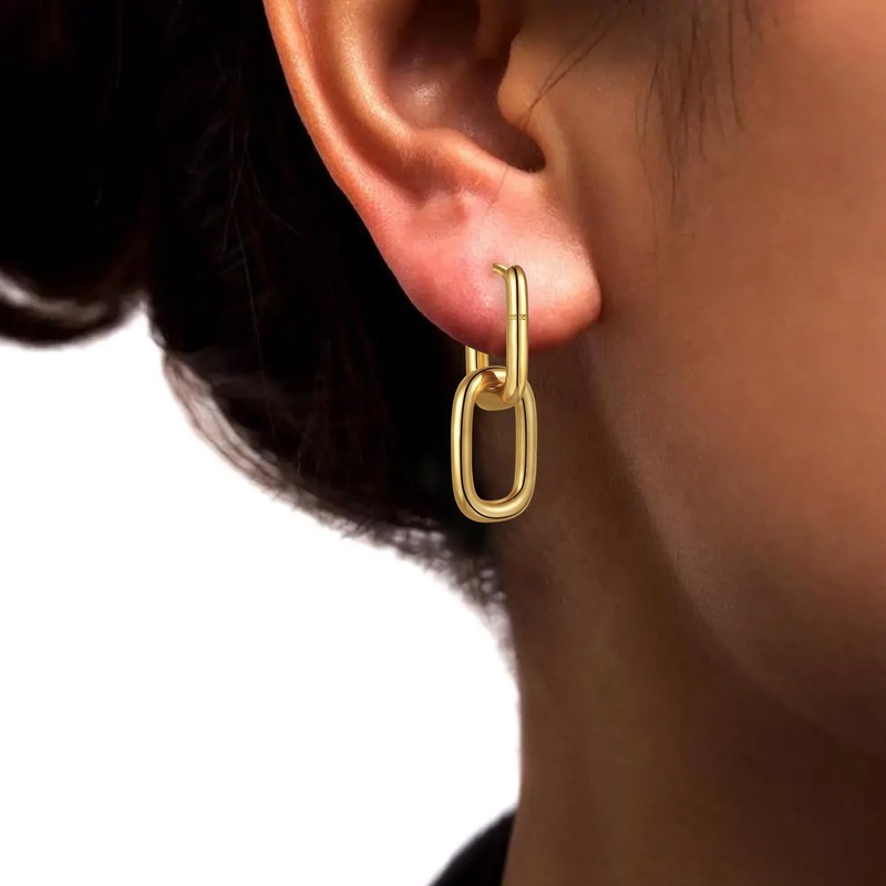 HEEYA Earrings Gold Hoop Earrings Silver 925 Post Earrings Gold-Plated