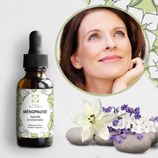 Bach Menopause flowers an effective natural blend - Help you with the Menopause blend to live serenely this period, regain restful sleep, adapt to this hormonal chambering