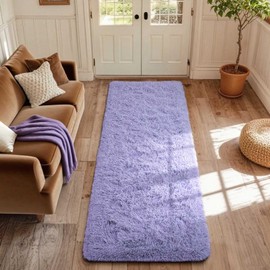 Soft Runner Rugs for Bedroom Living Room, 2x6 Plush Fluffy Rug Carpets, Shag Furry Area Rugs for Nursery Kids Girls Boys Room Home Decor,Purple
