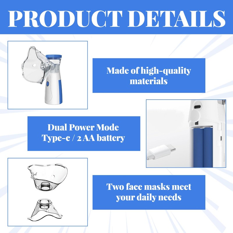 Portable Nebulizer Machine for Adults & Kids - Adjustable Silent