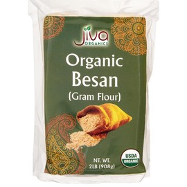 Jiva Organics Organic Besan Flour 2 Pound - Chick Pea, Gram Flour Fine - Vacuum Packed
