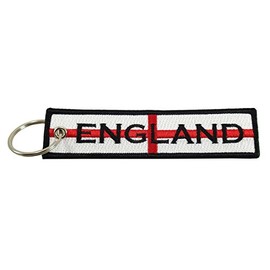 England Flag Key Chain, 100% Embroidered