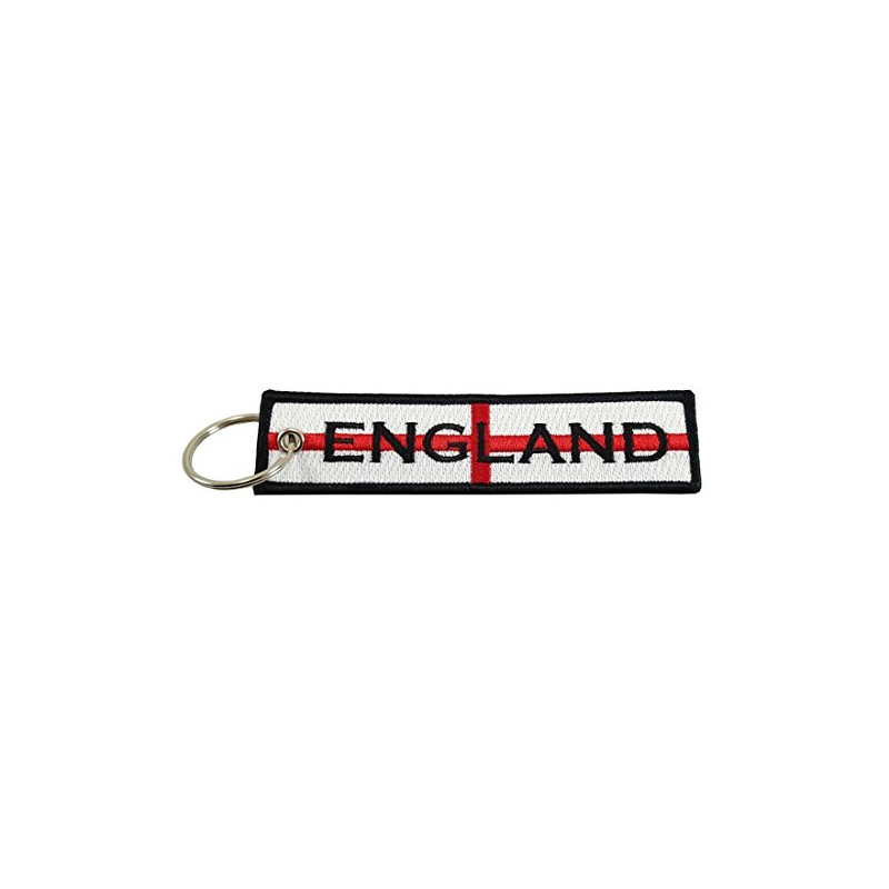 England Flag Key Chain, 100% Embroidered