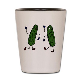 CafePress Funny Pickles Dancing Unique and Funny Shot Glass