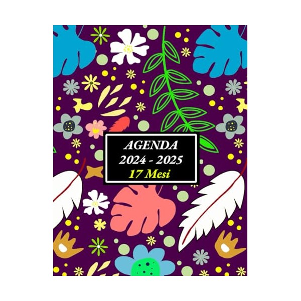 Agenda settimanale 17 mesi 2024 2025 A4: agosto 2024 a