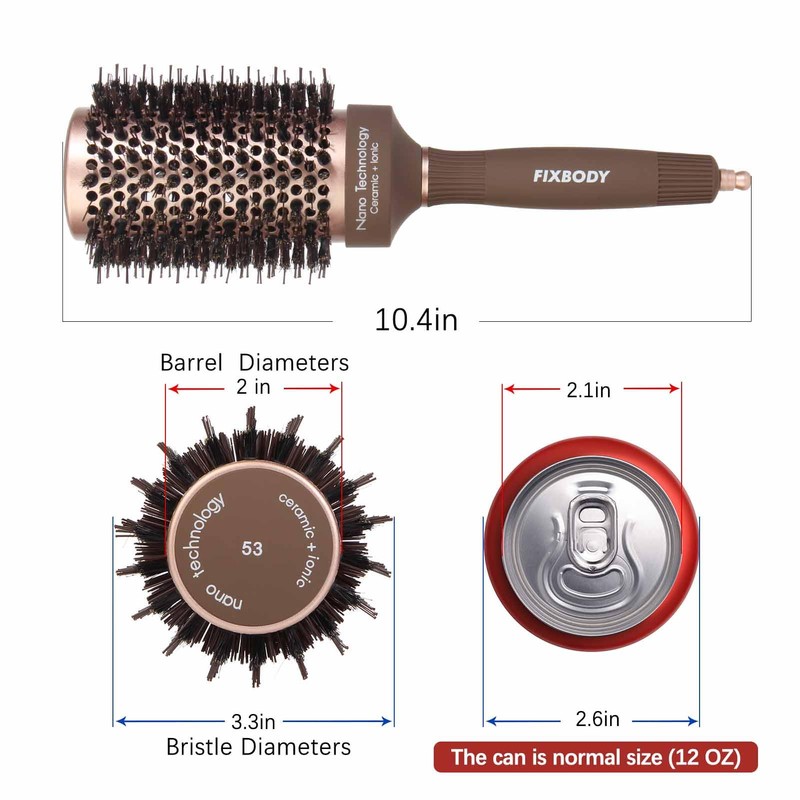 FIXBODY Hair Brush, Round Brush for Blow Drying, Curling, Styling,