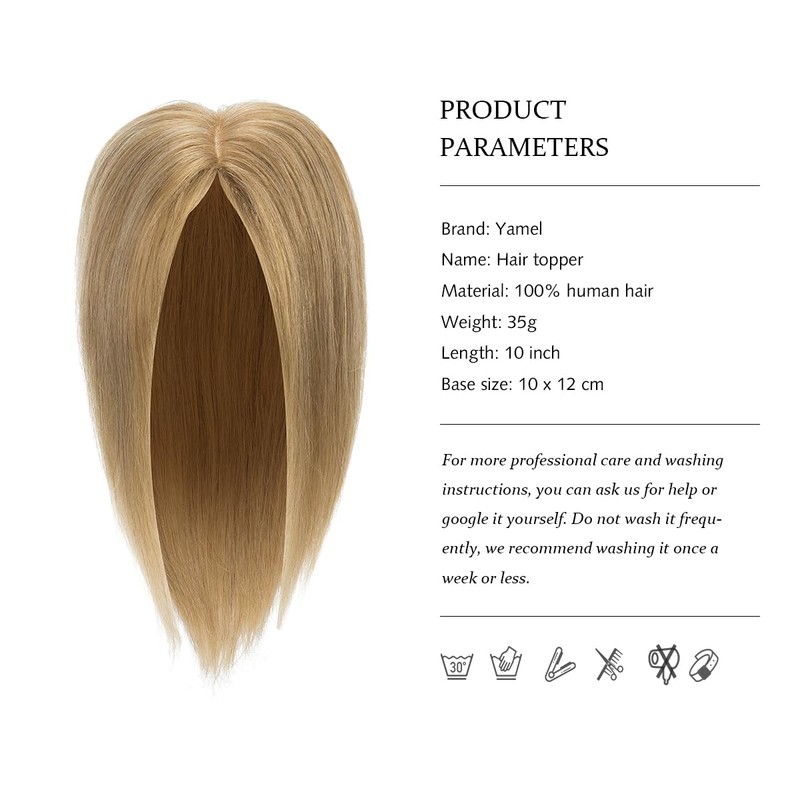 Yamel Hair Toppers for Thinning Hair with 3 Clips 10