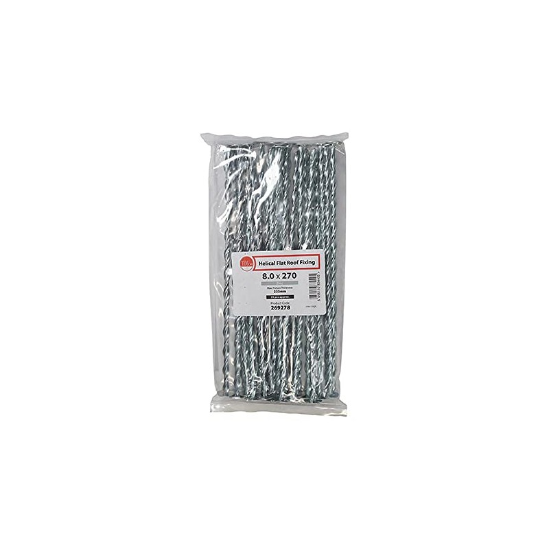 TIMCO Helical Flat Roof Fixing Silver - 8.0 X 270