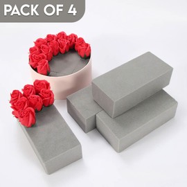 4x Dry Brick Floral Foam block - 23x11x7cm Large Florist foam for artifical flowers, Perfect Sponge flower foam Blocks for Weddings and Funeral Arrangements, Best foam bricks for Indoor and Outdoor.