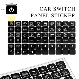 FSTURIOS 120PCS Car Switch Panel Sticker, 6/8/12 Gang Rocker Toggle Swicth Panel Label Console Switch Decal, Vehicle Text Sticker for Switch Panel RA80 XL, RB80 XL, AR-600, AC-1200