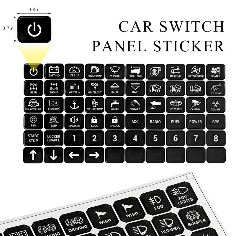 FSTURIOS 120PCS Car Switch Panel Sticker, 6/8/12 Gang Rocker Toggle