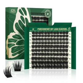 KEYYOU Lash Clusters 120pcs Eyelash Clusters 10-18mix D Curl Cluster Lashes Thick Super Soft Wispy DIY Eyelash Extension at Home(PC02-D-10-18MIX)