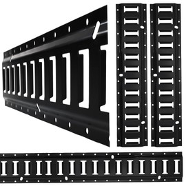 E Track Tie Down Rail Kit 2'(4 Pack) - Trailer E Tracks with 6,000lbs Break Strength - Power Coated Etrack - Heavy Duty E Track Rail for Securing Cargos, Motorcycles, Bikes, Trailers