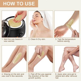 Hard Wax Beads, 400g Wax Beans for Hair Removal, Sensitive Skin Hard Wax for Face, Legs, Armpit, Brazilian, Bikini and Full Body at Home, Waxing Beads for Women Men (Cream)