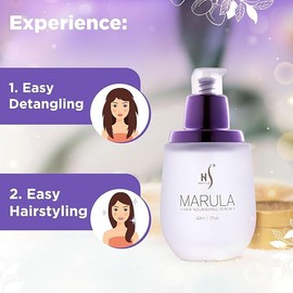 HerStyler Marula Oil Hair Serum - Anti Frizz Serum for Frizzy, Dry and Damaged Hair - Boosts Shine, Straightening - Address Flyaways, Split Ends - 2 Fl Oz (2 Pack)
