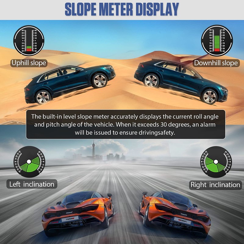 MOTOCOCHE GPS Digital Inclinometer Car Digital Inclinometer for Off-Road Vehicles,