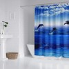HEYOMART Shower Curtain Heavy Duty Polyester Fabric Waterproof Shower Curtain