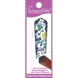SCISSORFOBZ Designer Scissors Sheath Cover Single Small Blue Victorian Floral