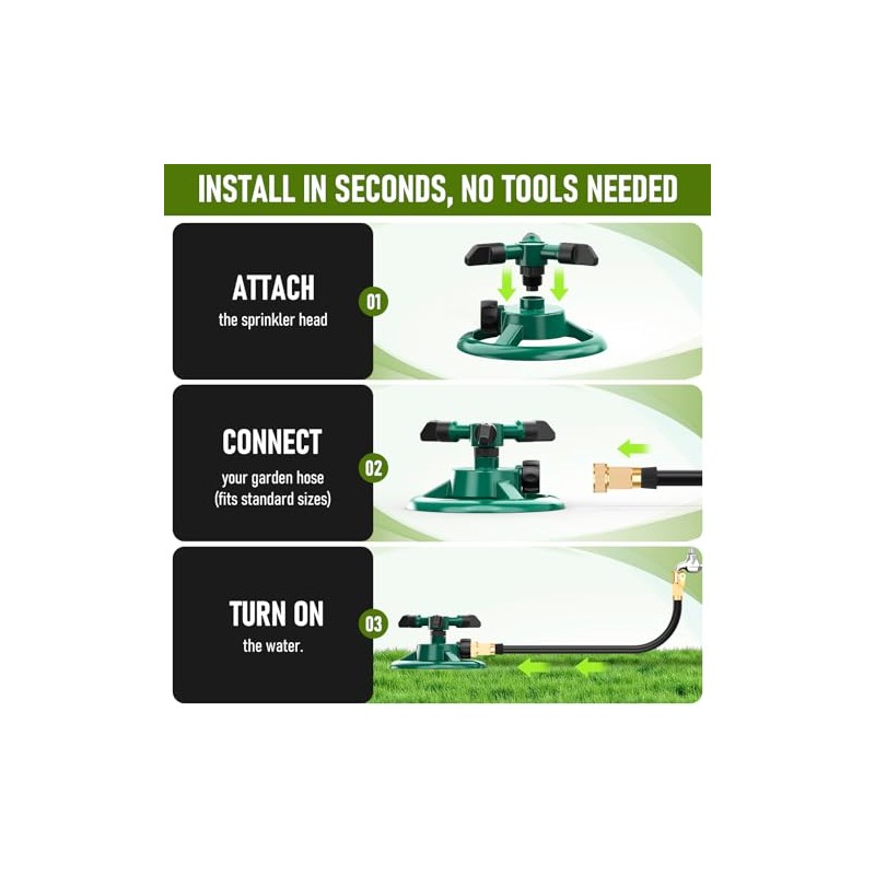 360° Rotating Lawn Sprinkler System for Efficient Watering