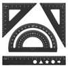 PATIKIL Triangle Ruler Set, 6 Inch Metric Aluminum Ruler, 45°
