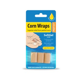Profoot Corn Wraps for Relief from Painful Corns Washable and Reusable Prevents Friction - 2 Pack (6 Wraps)